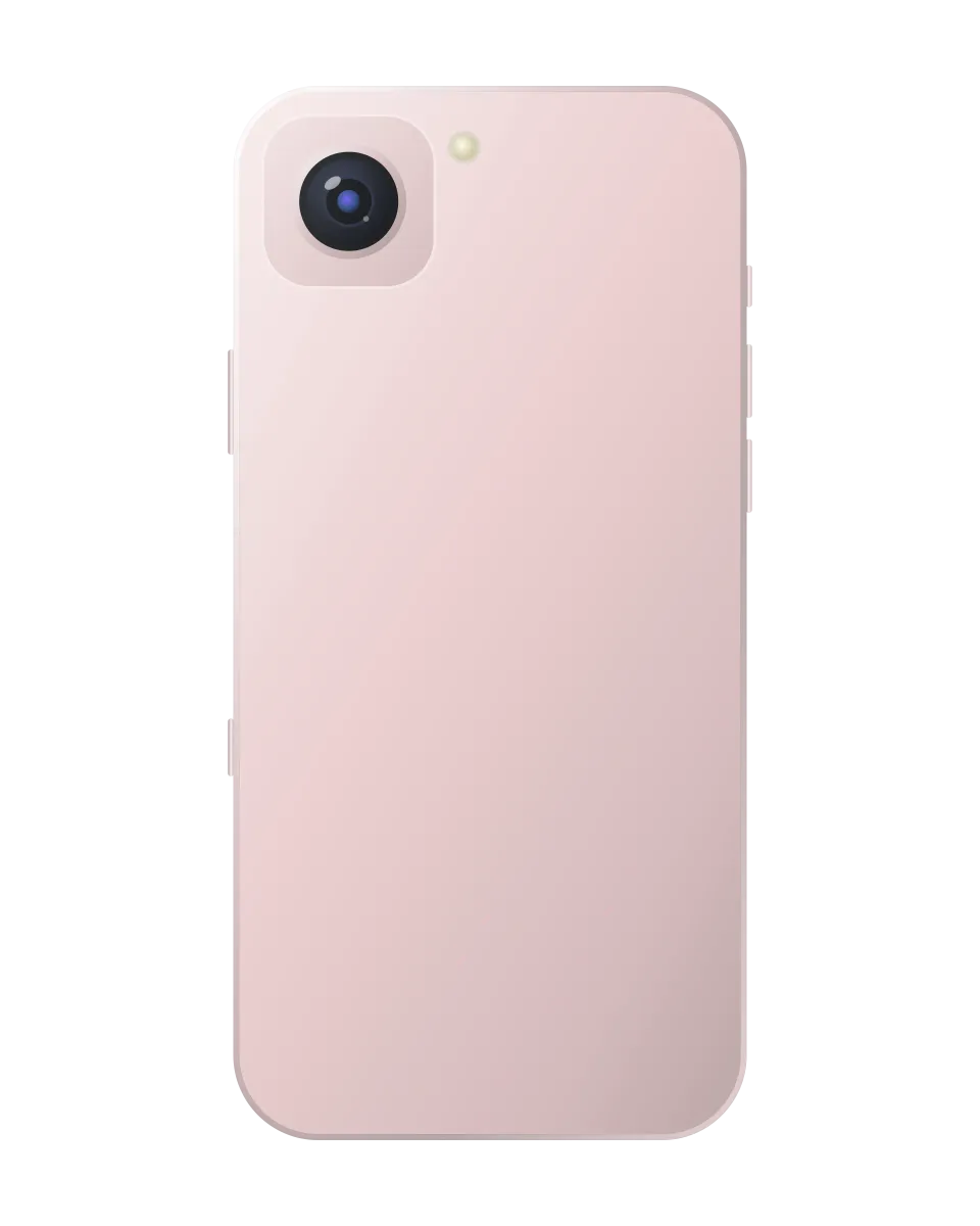 iPhone 17e nuevo y sellado, Rosa pálido: ilustración del reverso