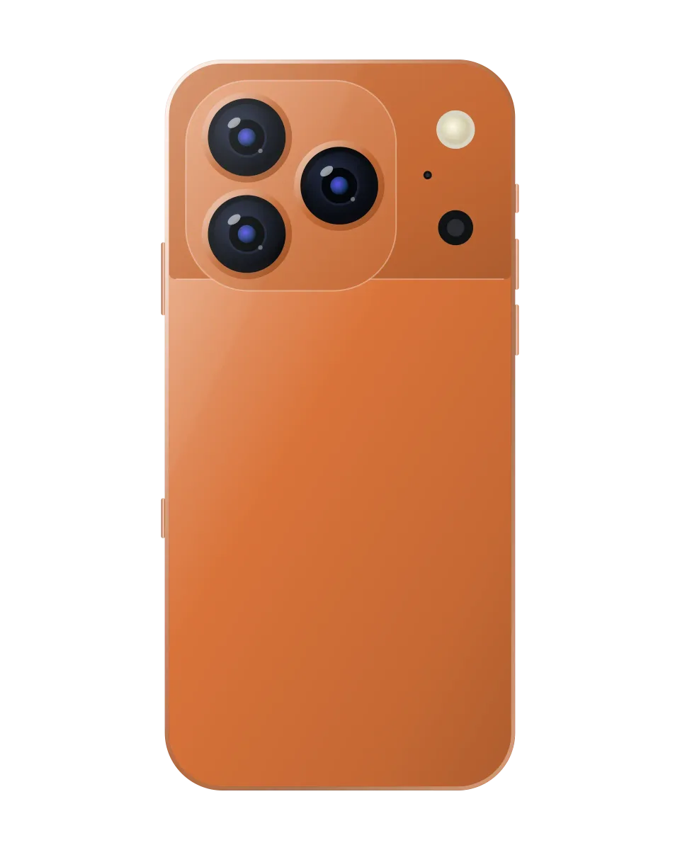 iPhone 17 Pro nuevo y sellado, Naranja cósmico: ilustración del reverso