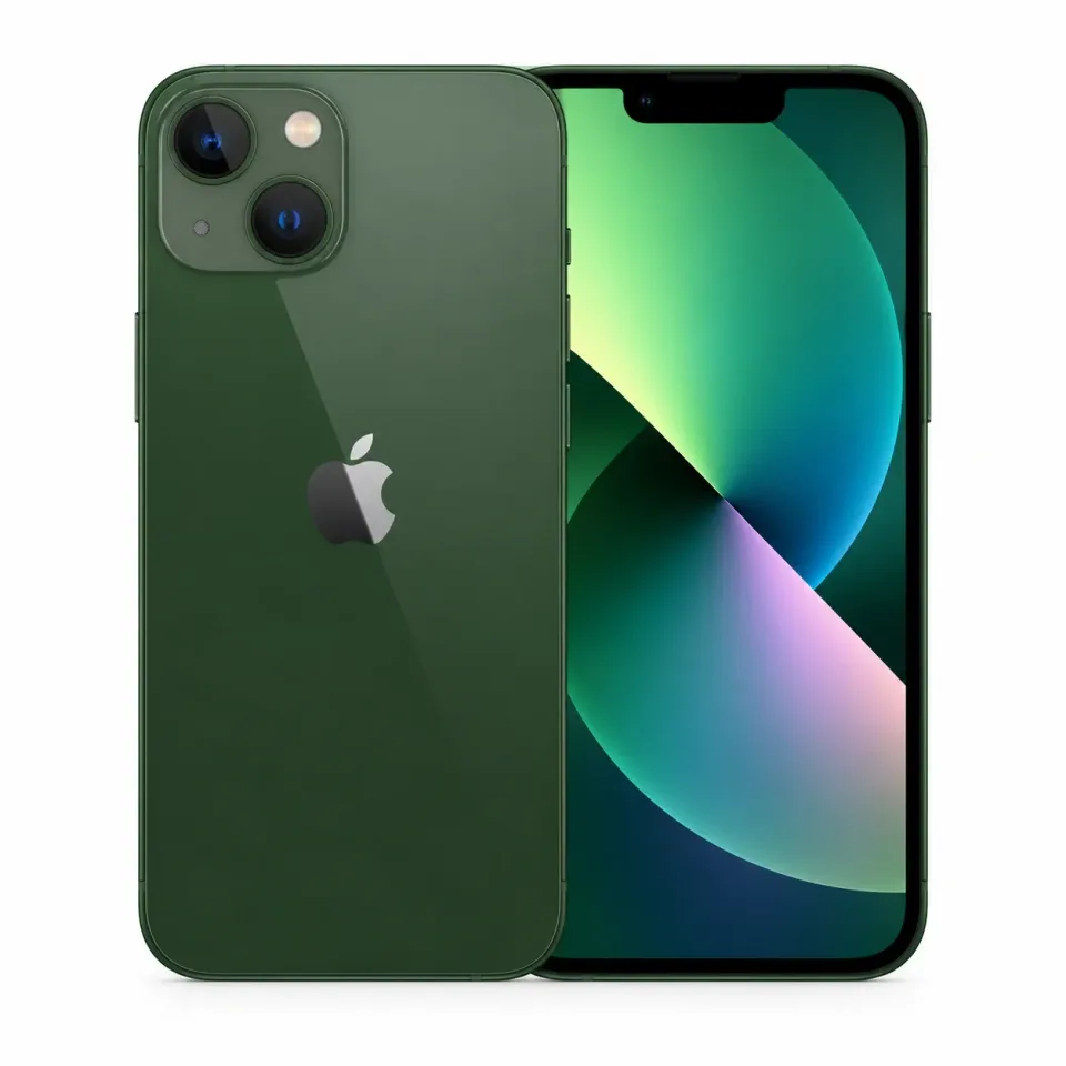 iPhone 13 usado revisado, Verde: frente y reverso (foto de catálogo)