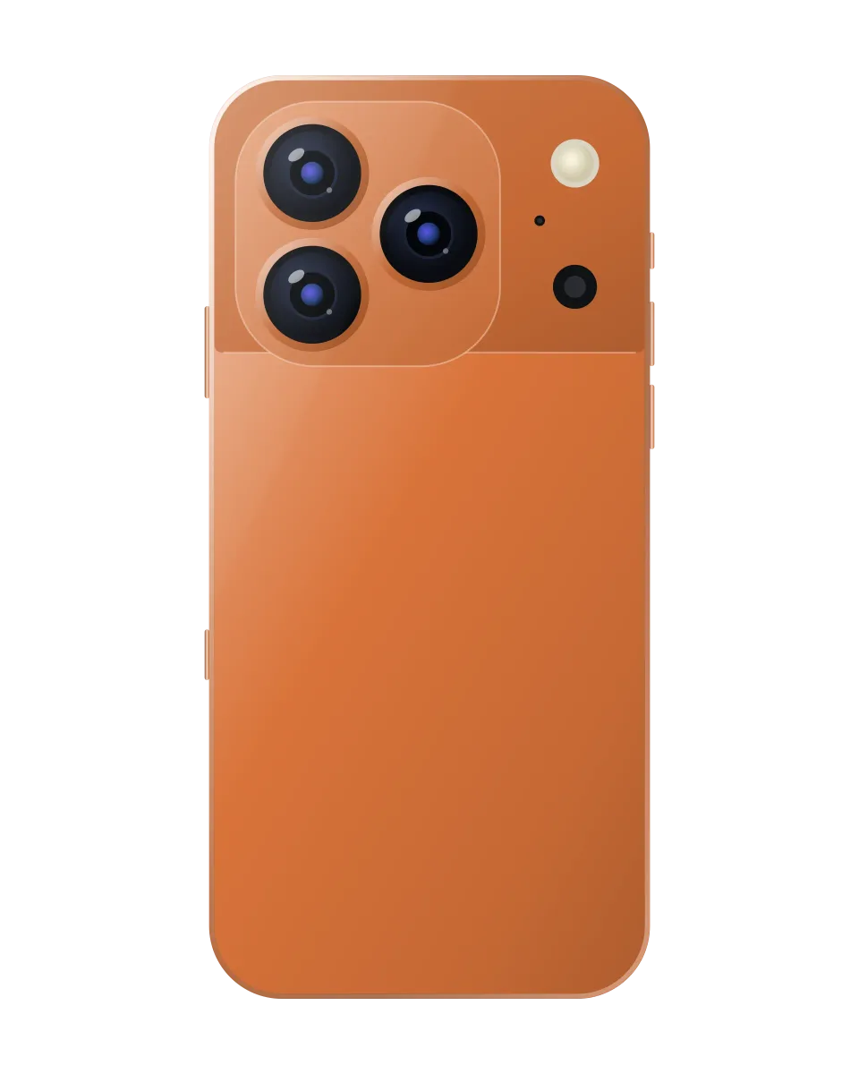 iPhone 17 Pro Max nuevo y sellado, Naranja cósmico: ilustración del reverso